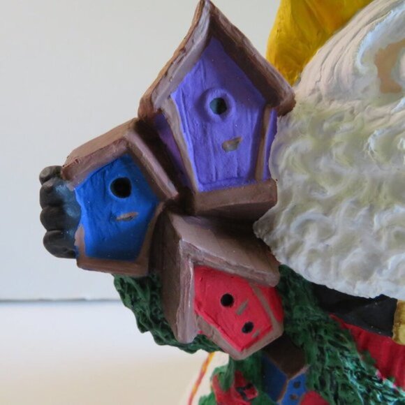 Santa Claus Sunflower Floral Birdhouses Cardinals Christmas Ceramic Hand painted - Picture 8 of 11